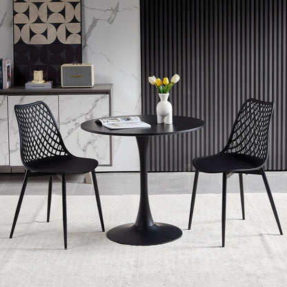 Table Ronde Noir Loisirs Table à Manger Scandinave Balcon Petite Table Ronde(Size:80x80x73cm)