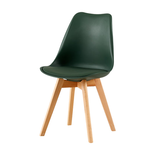 1× chaise de salle à manger design contemporain scandinave - Vert