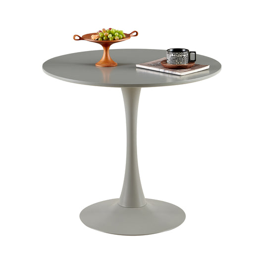 Table à manger de cuisine ronde pour 2 à 4 personnes, pour salon, salle à manger, bureau, 80 x 80 x 73 cm, design interrompu, gris