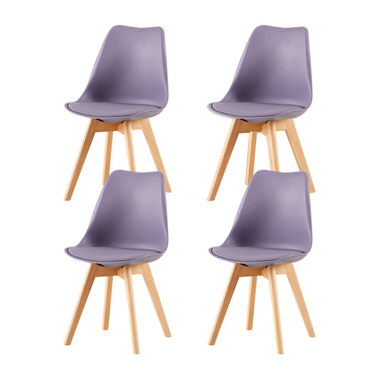 Lot de 4 chaises de salle à manger design contemporain scandinave - Gris-violet