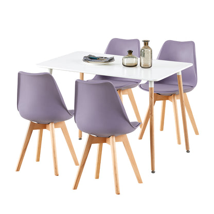 Lot de 2 chaises de salle à manger design contemporain scandinave - Gris-violet