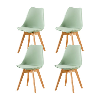 Lot de 4 Chaises Design Plastique Scandinave Chaise de Salle à manger - Vert Clair