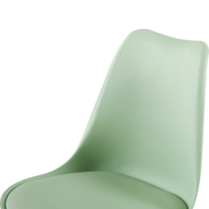 Lot de 4 Chaises Design Plastique Scandinave Chaise de Salle à manger - Vert Clair