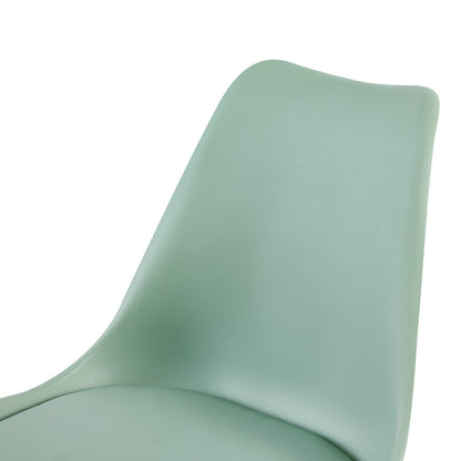 1 Chaise Design Plastique Scandinave Chaise de Salle à manger - Vert Clair