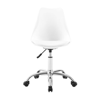 Eco friendly PP chaise de bureau - pieds en acier - relevable - 56 * 4 * 81 - 92cm - Blanc