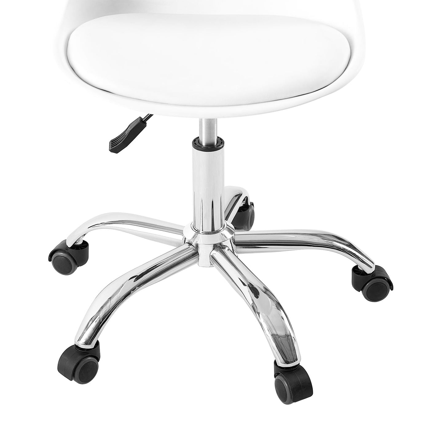 Eco friendly PP chaise de bureau - pieds en acier - relevable - 56 * 4 * 81 - 92cm - Blanc