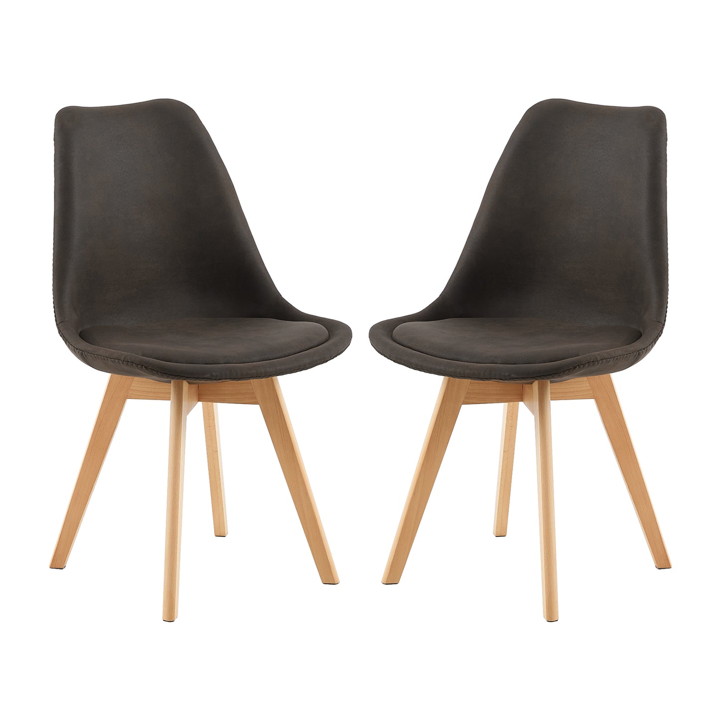 Ensemble de 2 chaises de salle à manger au design Scandinave moderne