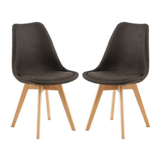 Ensemble de 2 chaises de salle à manger au design Scandinave moderne