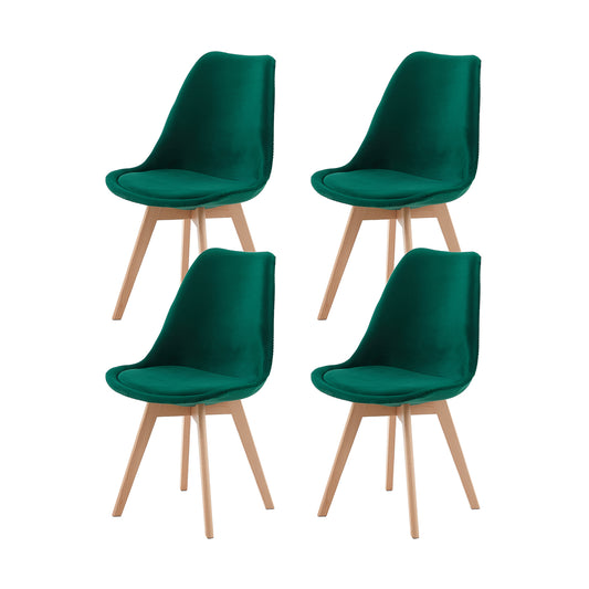 Lot de 4 chaises Scandinaves pour Salle à Manger - Vert Foncé