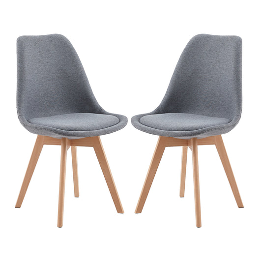 Lot de 2 chaises Scandinaves pour Salle à Manger - Gris