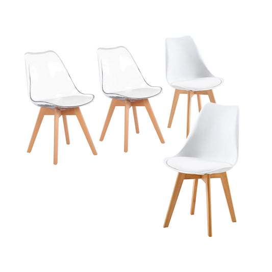 Lot de 4 chaises au design contemporain Scandinave pour salle à manger