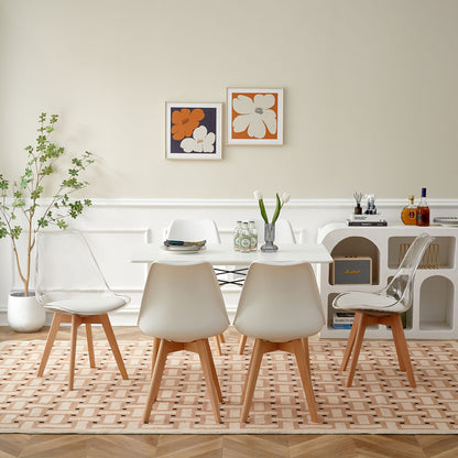 Lot de 6 chaises de salle à manger au design Scandinave moderne - Mélange de couleurs 4 Blanc + 2 Transparent