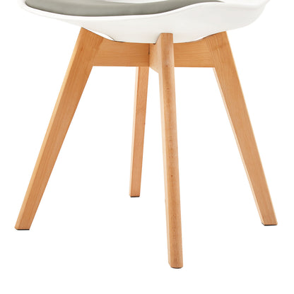 Ensemble de 4 chaises au design Scandinave contemporain pour salle à manger - Blanc