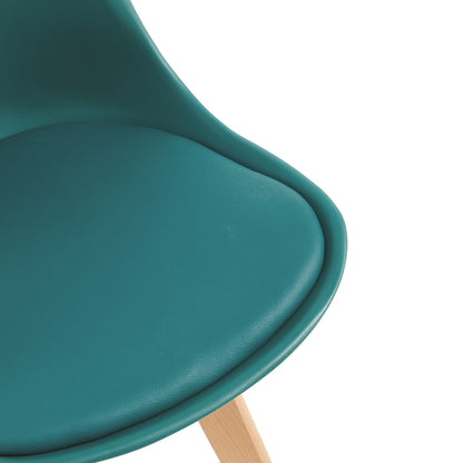 Lot de 4 chaises au design Scandinave contemporain pour salle à manger - Vert Foncé
