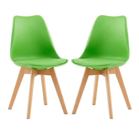 Lot de 2 chaises de salle à manger design contemporain scandinave - Vert