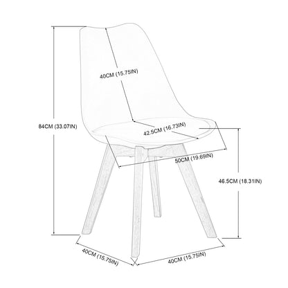 Ensemble de Table et Chaises - Table Ronde Blanche en Bois de Hêtre Massif avec 2 Chaises Blanches, Dimensions 54x54x82cm