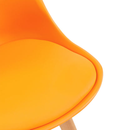 Ensemble de 2 chaises au design Scandinave contemporain pour salle à manger - Orange