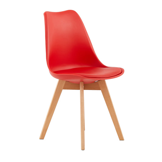 Chaise  de salle à manger design contemporain scandinave-Rouge