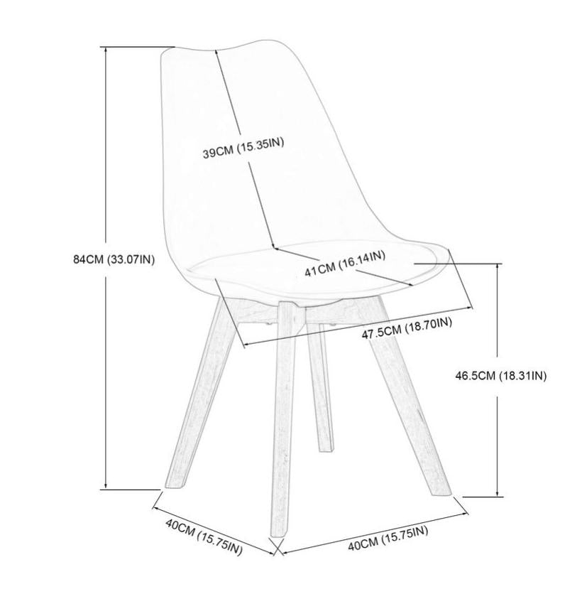 Lot de 2 chaises design Scandinave moderne pour salle à manger - Couleur Pâte de Haricot