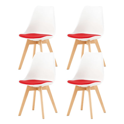 Lot de 4 chaises Scandinaves au design contemporain pour salle à manger - Rouge