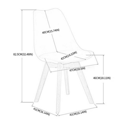 1 chaise de salle à manger design contemporain scandinave-Blanc