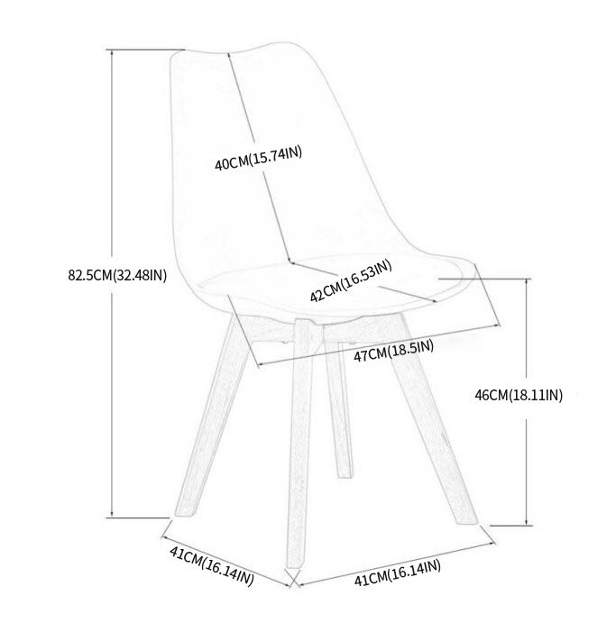 1 chaise de salle à manger design contemporain scandinave-Gris