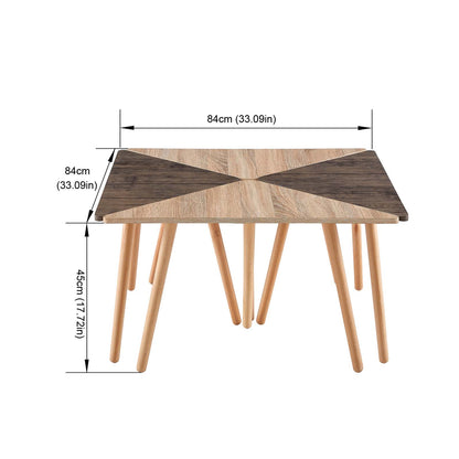 Lot de 2 Tables Basses Combinées Style Scandinave - Tables de Salon - 84 x 84 x 45 cm