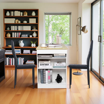 Bureau pour ordinateur avec prise de courant 110-250 V/16 A et 2 ports USB, étagère latérale réglable, 110 x 60 x 78 cm, charge maximale 50 kg, chêne et blanc, idéal pour bureau à domicile et espace de travail