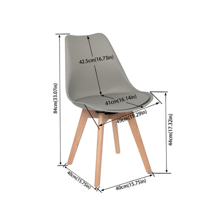 Ensemble de 2 chaises de salle à manger pivotantes, chaise sans accoudoirs, chaises rembourrées avec pieds en bois massif, gris
