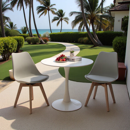 Ensemble de 2 chaises de salle à manger pivotantes, chaise sans accoudoirs, chaises rembourrées avec pieds en bois massif, gris