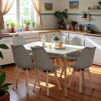 Ensemble de 2 chaises de salle à manger pivotantes, chaise sans accoudoirs, chaises rembourrées avec pieds en bois massif, gris
