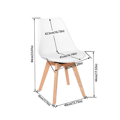 Ensemble de 2 chaises de salle à manger pivotantes, chaise sans accoudoirs, chaises rembourrées avec pieds en bois massif, blanc
