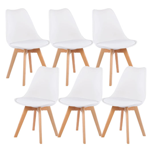 6× chaises de salle à manger design contemporain scandinave-blanc